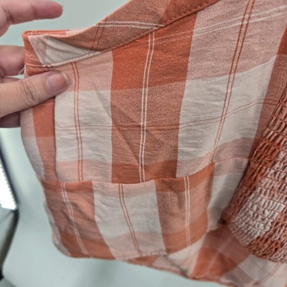 Torrid Orange Seersucker Sweetheart Neckline Smocked Back Crop Top 3X 22… - Picture 8 of 9